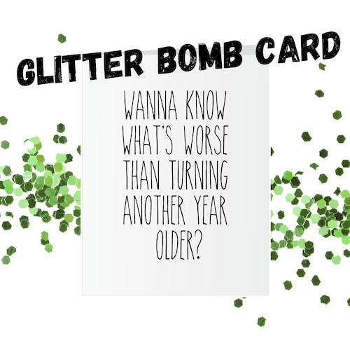 Prank Glitter Bomb Card Fun Birthday Card Funny Card Etsy