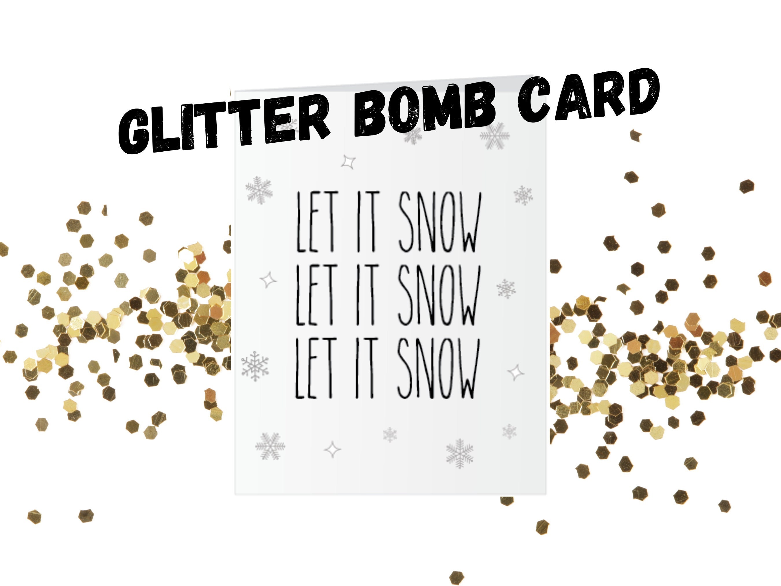 It Snow Glitter Bomb Card Christmas Exploding - Etsy Canada