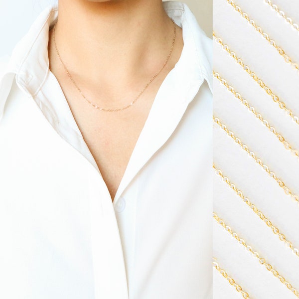 Simple Gold Chain • Dainty Chain Necklace • Gold Chain Necklace • Silver • Delicate Chain Necklace