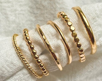 Gold stackable rings • 14K gold filled ring • Dainty gold ring • Thin gold ring • Simple gold ring • Gold ring for woman