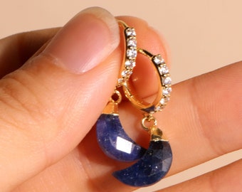 Sapphire earrings gold | Sapphire earrings | Sapphire jewelry | Sapphire pendant | Sapphire birthstone jewelry |September birthstone jewelry