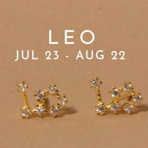 Leo • Leo earrings 1 pair • Constellation earrings • Celestial earrings • Astrology earrings • 925 sterling silver • Minimalist gold stud