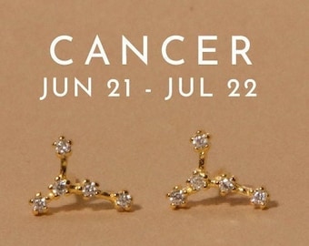 Cancer • Boucles d'oreilles Cancer 1 paire • Boucles d'oreilles Constellation • Boucles d'oreilles célestes • Boucles d'oreilles astrologie • Argent sterling 925 • Clous zodiaque