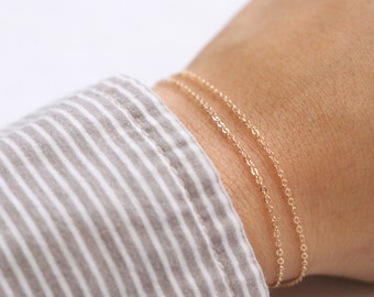 Gold Bracelet • Dainty Gold Bracelet • Dainty Bracelet  • Delicate Bracelet • Layering Bracelet • Delicate Chain •  Dainty Chain • Simple
