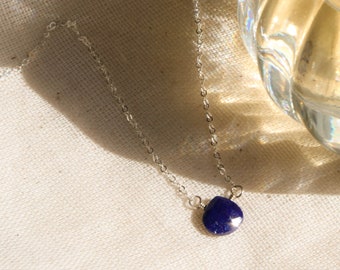 Sapphire necklace / September birthstone / Birthstone jewelry / September necklace / September birthday gift / Sapphire jewelry