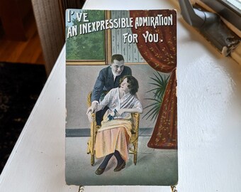 Postal vintage de San Valentín de 1914: Admiración inexpresable