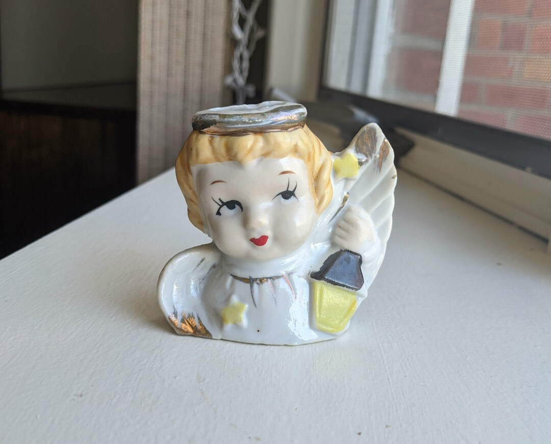 Vintage Ceramic Angel Candle Holder/vase Free U.S. Shipping Etsy