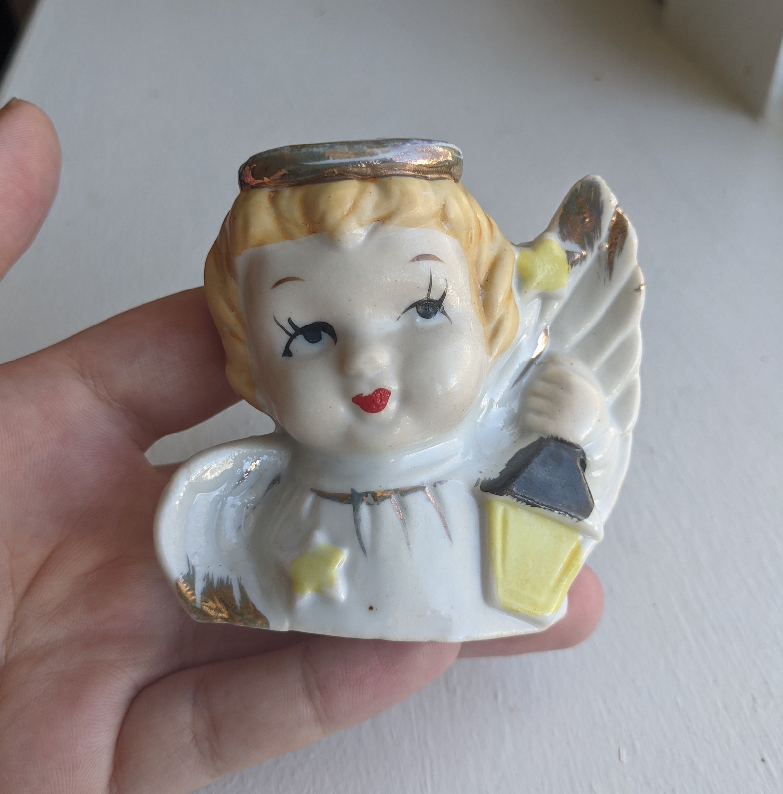 Vintage Ceramic Angel Candle Holder/Vase Free U.S. Shipping Etsy