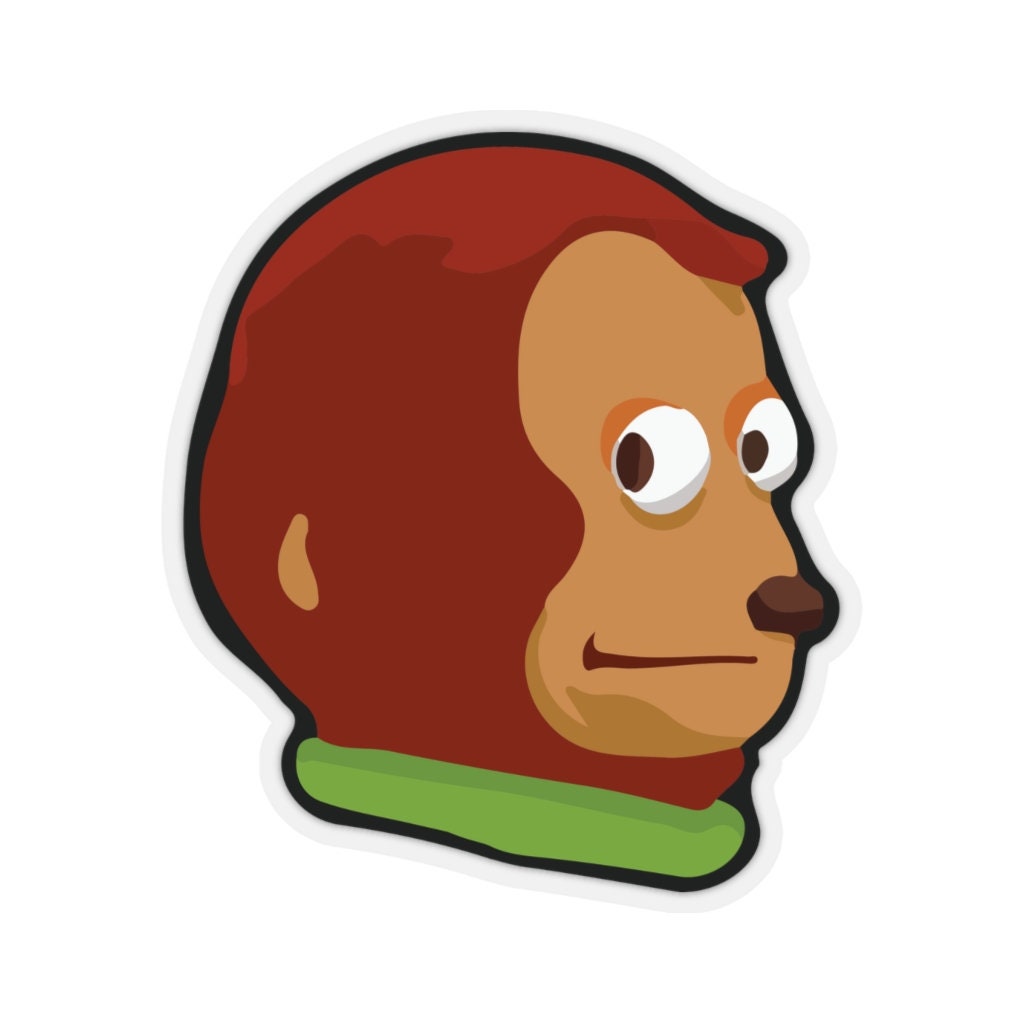 Funny Bear Meme looking away, Monkey Puppet | Sticker