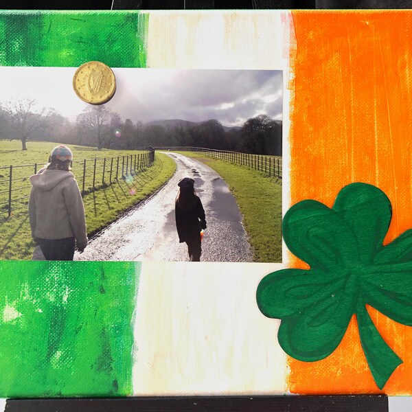 Irish Flag and Shamrock Picture Frame