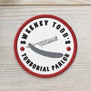 Sweeney Todd's Tonsorial Parlor: Modern Logo Broadway Embroidered Patch - Broadway Musical Fan Collectible