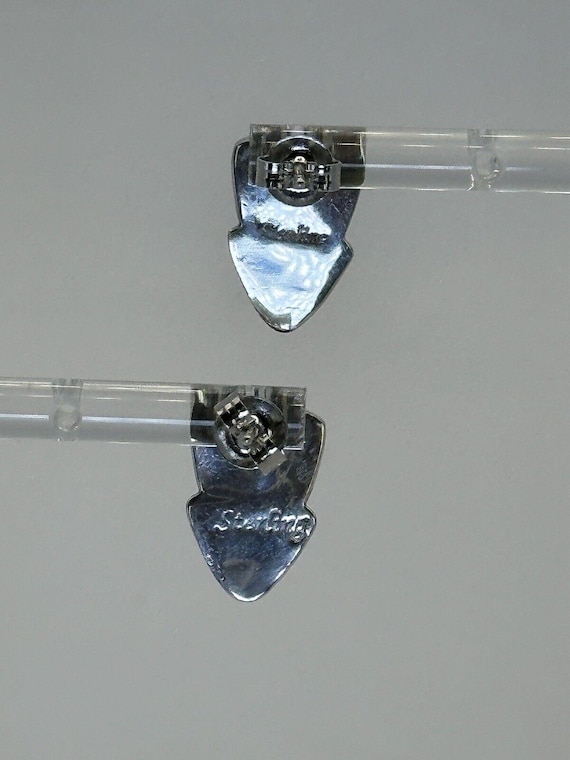 Sterling Native Amer Arrowhead Shaped Earrings Sp… - image 4