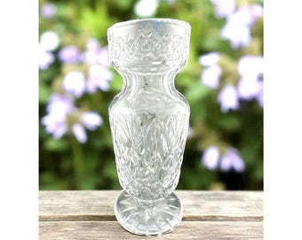 Waterford Cut Crystal 8.5" Vase Diamond Point Rim Heavy Late 20th Century