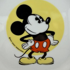 Walt Disney 1970's Japan Made Mickey Mouse Plate and Mug Set Ceramic Yellow Rim image 4