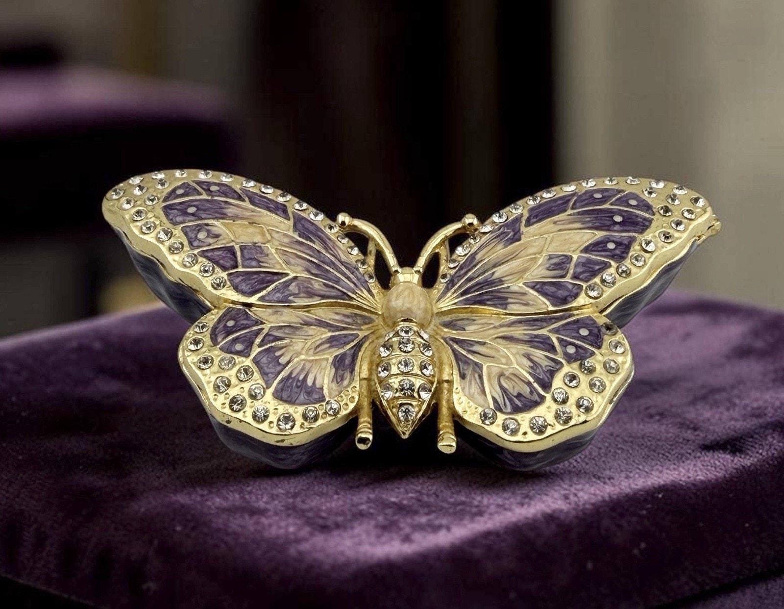 Vintage Trinket Box Butterfly - Etsy