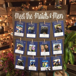 Meet The Maids, Blank Chart, Bridal Shower, Baby Shower, Games, Seating Chart, Wedding Signs, Wedding, Decor, Shower, Shower Game, Wood