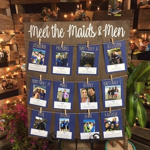 Meet The Maids, Blank Chart, Bridal Shower, Baby Shower, Games, Seating Chart, Wedding Signs, Wedding, Decor, Shower, Shower Game, Wood