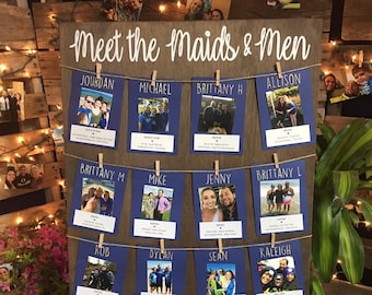 Meet The Maids, Blank Chart, Bridal Shower, Baby Shower, Games, Seating Chart, Wedding Signs, Wedding, Decor, Shower, Shower Game, Wood