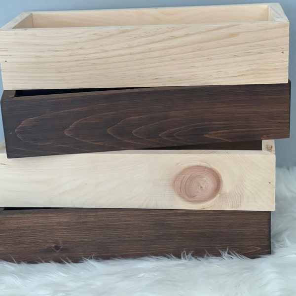 Unfinished Rectangle Box, DIY Box, Bathroom Decor, Catch All, Toilet Paper Holder, Farmhouse, Planter, Gifts, Centerpiece, Wood Box