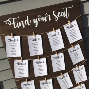 Large Seating Chart, Wedding, Find Your Seat, Please Be Seated, Find Your Destination, Blank Seating Chart, Bridal Shower, Games, Custom