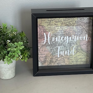 Flitterwochen-Fonds, Pastellkarte, Ticket-Stubs, Spardose, Schattenbox, Geschenkidee, Abenteuer-Fonds, Reisethema, Erinnerungen, gemeinsames Reisen, Braut