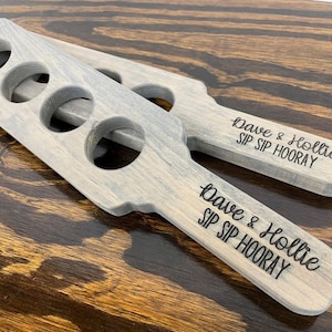 Beer or Cider Tasting Paddle, 1 Paddle, 4 Tasting Glasses, Custom Flight Board, Wedding, Housewarming, Bar, Drinks, Bachelor Party, Engraved