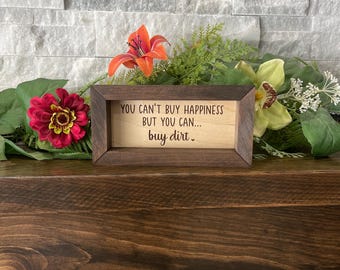 Buy Dirt, New Home, First House Decor, Breaking Ground, Housewarming, Love, Realtor, Closing, Rectangle Box Sign, Tiered Tray Framed Mini