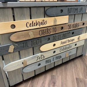 Shot Board, 3 Person Ski, Wedding Shot Board, Ski Shots, Ski Board for Shots, Custom, Gift, Bachelor, Party, Engraved, Guestbook, 48 Inch