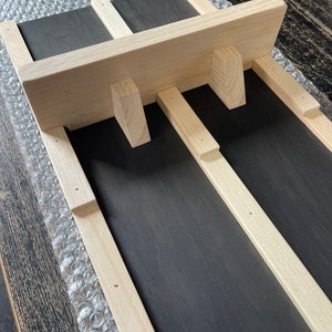 3 INCH WIDE LANES, 6&#39; Kids Race Car Track, 2-4 Lane Wooden Ramp, Road, Race Car Track, Monster Truck Raceway, Stand Sold Separately