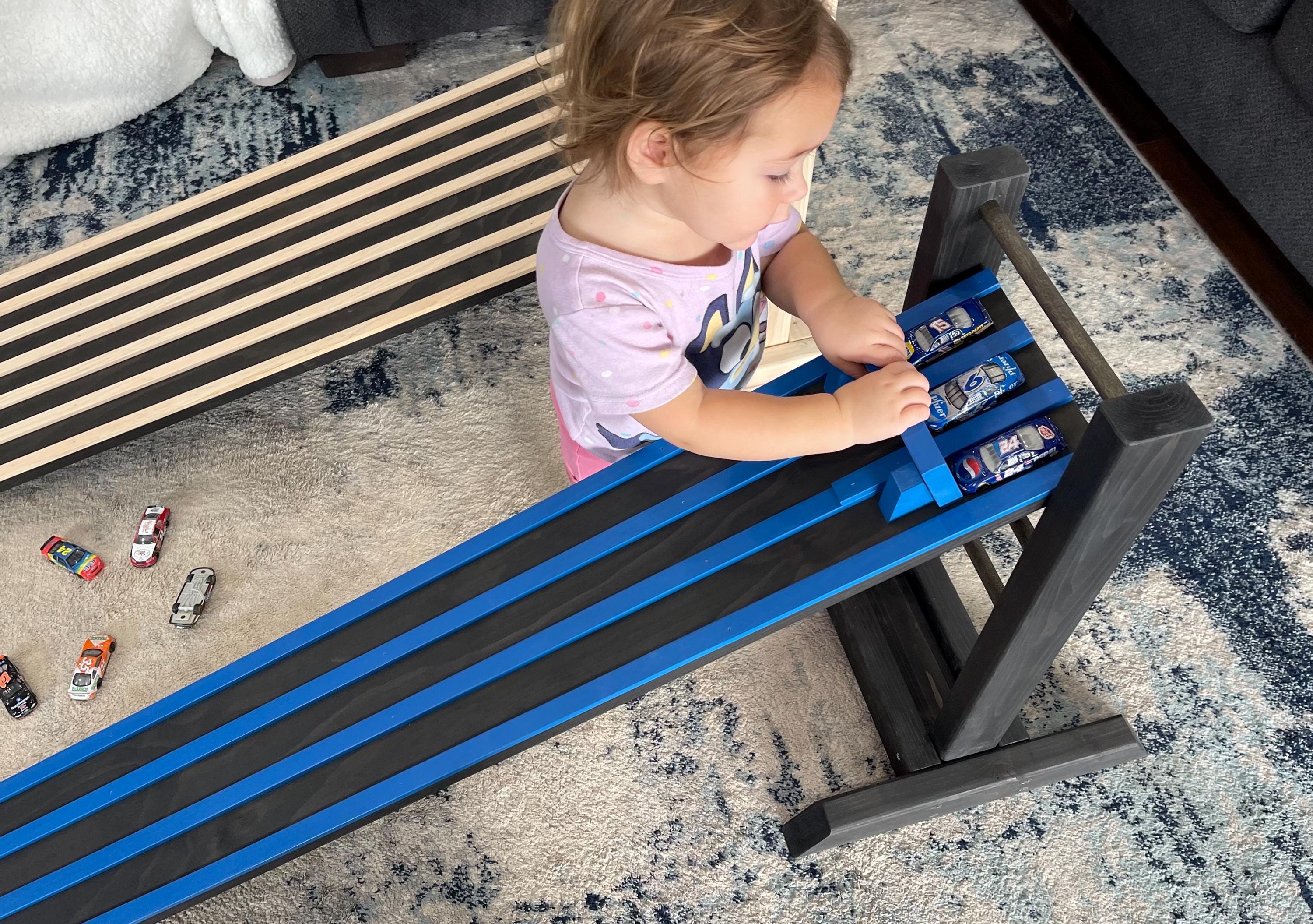 4' Kids Race Car Track + Adjustable Height Stand, 48