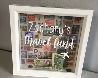 Travel Fund, Adventure Fund, Honeymoon Fund, Wishing Bank, Shadow Box, Custom, Personalize, Wedding, Cash Box, Piggy Bank, Gift Idea, Travel