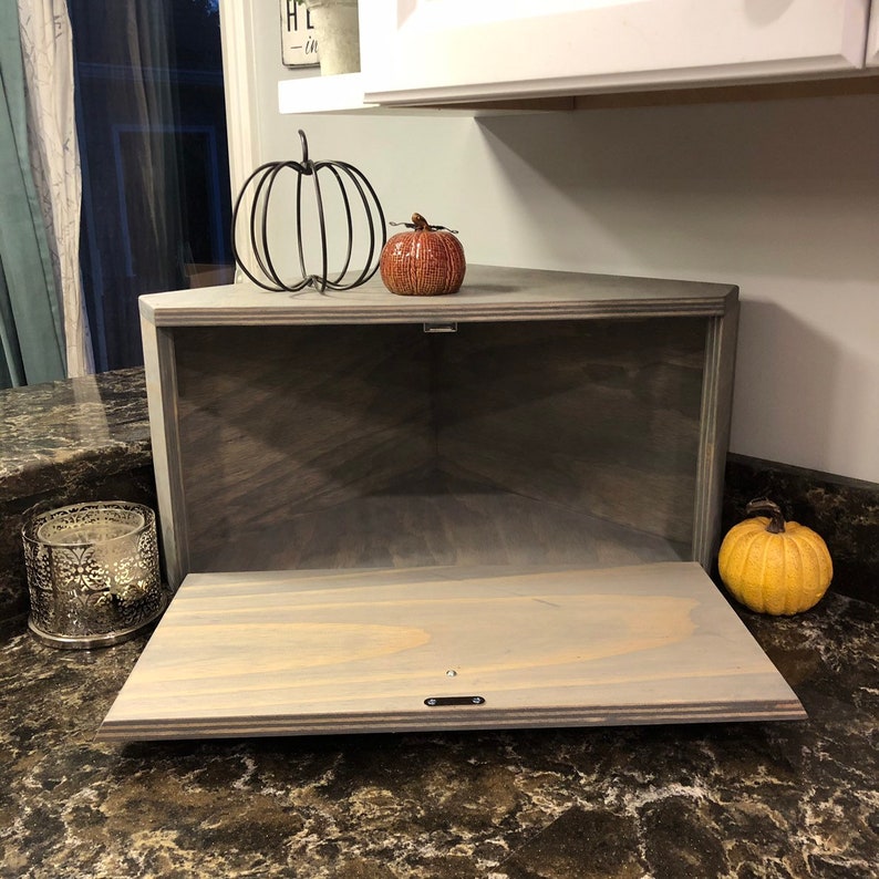Corner Bread Box Personalized Custom Box Kitchen Decor Etsy