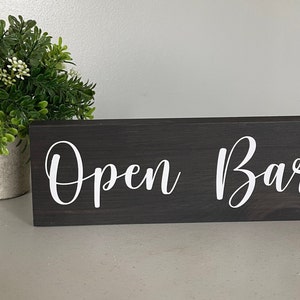 Placa de bar aberto, Cheers, decoração de casamento, presente de chá de bebê, presente de casamento, bebidas, presentes de feriado, Tiki Bar, Man Cave, bar no porão, decoração de casa, madeira