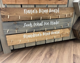 Nana’s Brag Board, Look What We Made, Grandparent Gift, Art Work, School Display, Children's Art, Proud  Grandparent, 3D or Vinyl Lettering