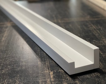 12-38 Inch White or Stain Floating Ledge, Optional Fill Holes, Multipurpose Photo Shelf, Book Ledge, Nursery, Business, Home Decor, Paint