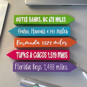 Mini Directional Arrows, 10x1.5, 12x1.5, 14x1.5, Custom Travel Sign, Tiki Bar, Personalized Wood Signs, Location, Man Cave, Beach, Nursery