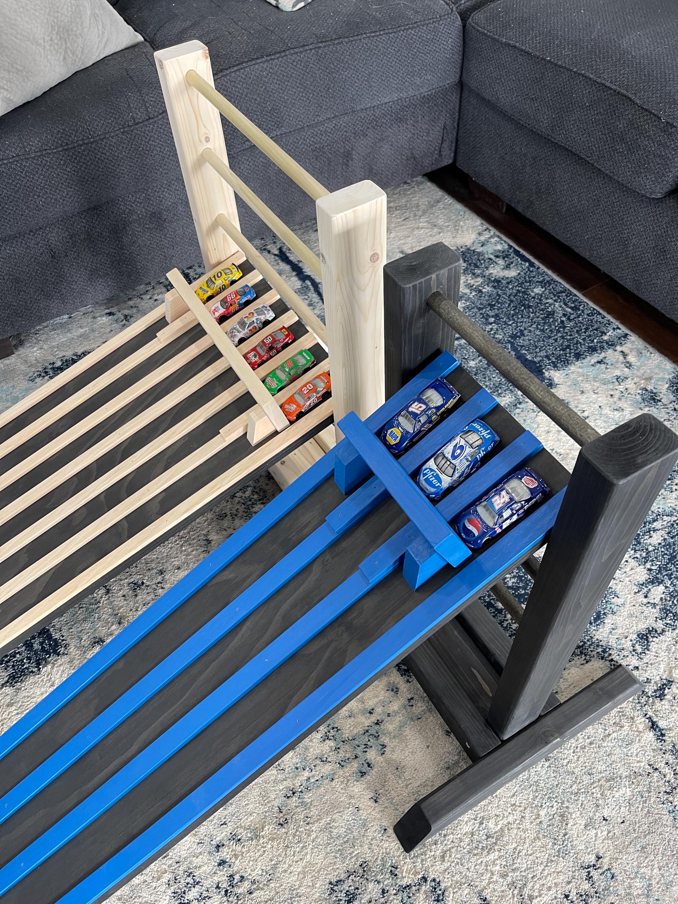 4' Kids Race Car Track + Adjustable Height Stand, 48