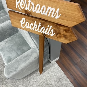 Wedding Arrow(s) on (1) 35&quot; Stake, Reception, Restrooms, Cocktail Hour, Ceremony, Wedding This Way, 4.5x18 inch Directional Arrow, Bridal