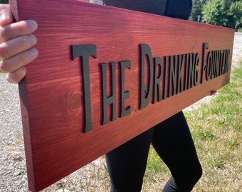 XL Custom Wooden Sign, 32x10 or 48x12 Pergola Sign, 3D Welcome Sign, Over-sized, Business Logo, Last Name, Wedding, Gift, Outdoor Decor