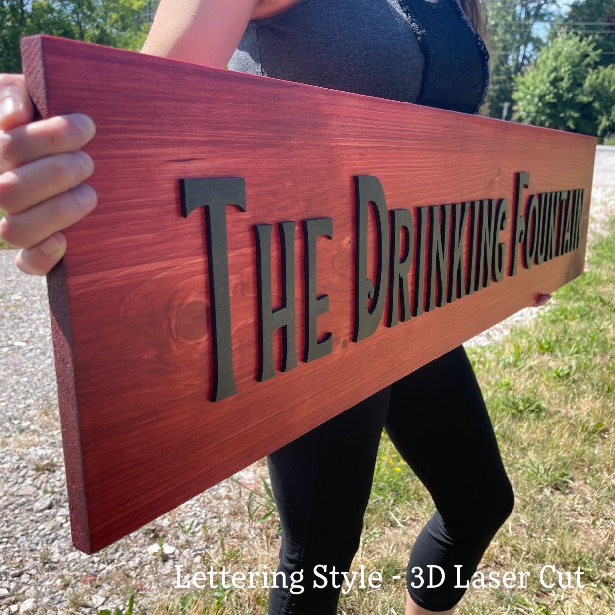 XL Custom Wooden Sign, 32x10 or 48x12 Pergola Sign, 3D Welcome Sign ...