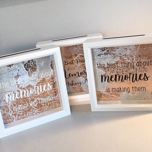BENUTZERDEFINIERTE Schattenbox, Ticketbox, Ticketabschnitt, Erinnerungen, Schattenbox, Geschenkidee, Kinder, Abenteuer, Reisethema, Benutzerdefinierter Text, Spardose, Dropbox