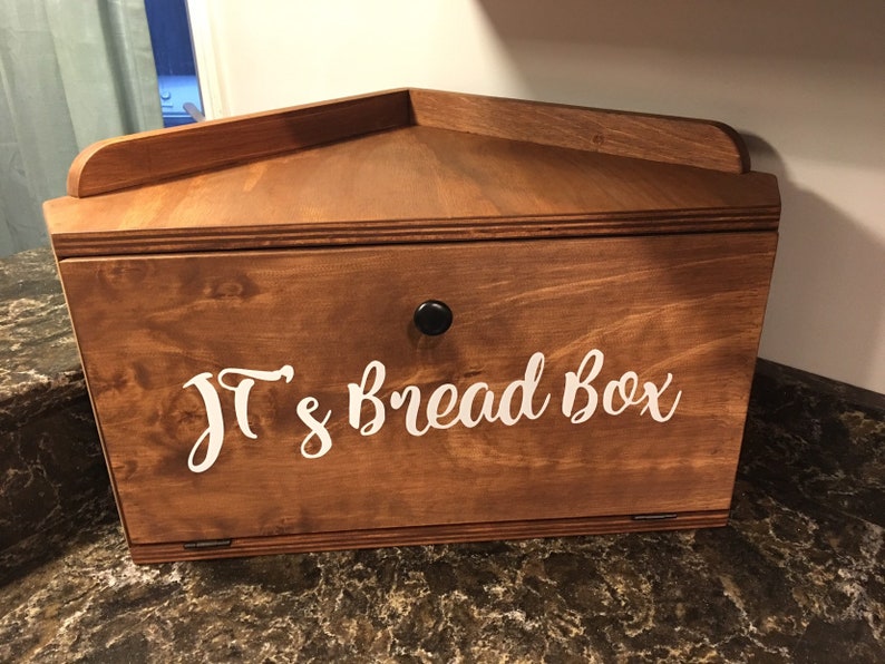 Corner Bread Box, Personalized, Custom Box, Kitchen Decor, Organization, Storage, Bread Box, Wooden, Countertop Box, Bread, Custom, Wood image 5