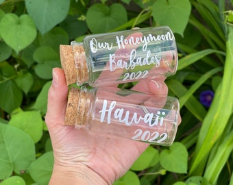 Large Sand Jar, 100mL Bottle, Wedding, Honeymoon, Anniversary, Keepsake, Sand Holder, Bridal Gift, Family Vaca, Beach Vacation, Glass Jar