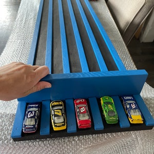 4&#39; Kids Race Car Track, 3-5 Lane, 48&quot; Matchbox Wooden Ramp, Road, Race Track, Truck Drive, Raceway, 1.5 INCH LANES, Stand Sold Separately