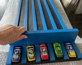 4' Kids Race Car Track, 3-5 Lane, 48" Matchbox Wooden Ramp, Road, Race Track, Truck Drive, Raceway, 1.5 INCH LANES, Stand Sold Separately