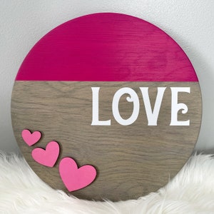 Love Round, Welcome Sign, Entry Way, Farmhouse Style, Rustic Home Decor, Wood Round, Welcome Sign, Door Hanger, Home Decor, Valentines Sign