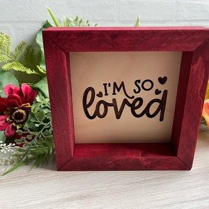 I’m So Loved, Little Valentine, Square Box Sign, Valentine’s Day, Tiered Tray, Daddy’s Girl, Love, Kids, Nursery, Baby Shower, Mama’s Boy
