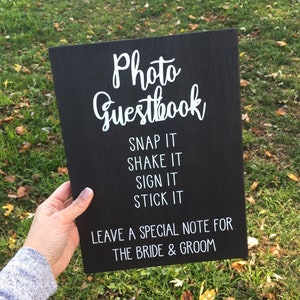 Photo Guestbook, Polaroid Guestbook Sign, 9x12, Snap It, Shake It, Wedding, Bridal Shower, Guestbook Sign, Wood, Display, Photo, Polaroid