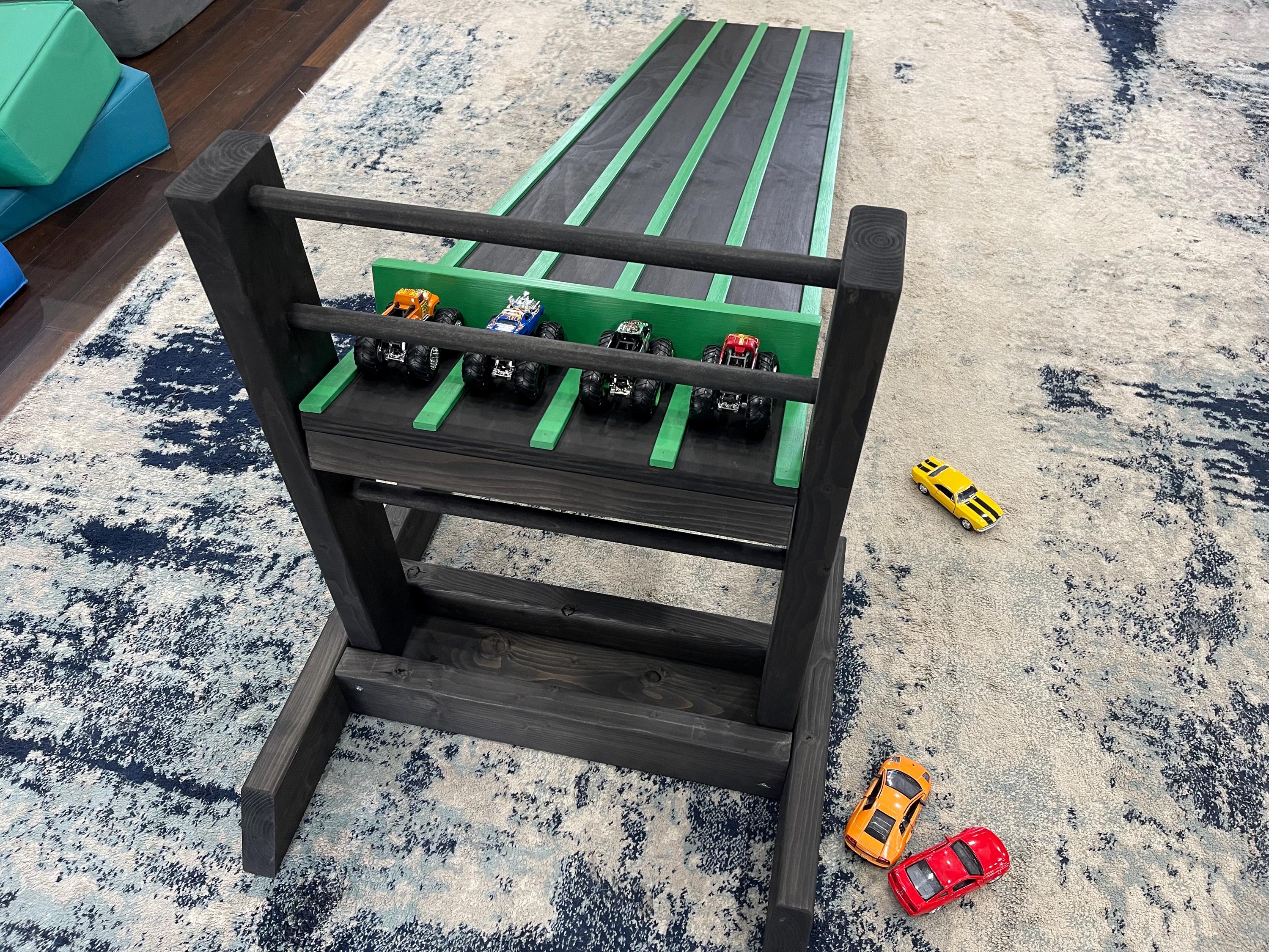 2' Kids Race Car Track + Adjustable Height Stand, 24