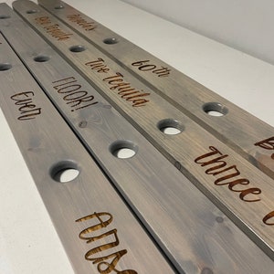 Set of 2, Custom Size, 4 Person Shot Board, 58 Inches, For International Orders, Ski Board for Shots, Party, Engraved, Wedding Guestbook